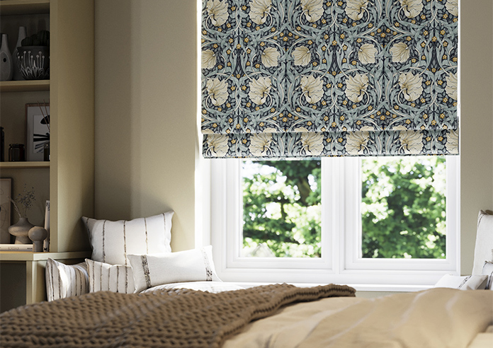 William Morris At Home Pimpernel Velvet, Indigo - Twist&Fit Roman Blind - Image 5